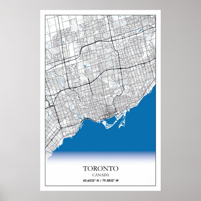 Toronto Ontario Canada Travel City Map Poster (Vorne)