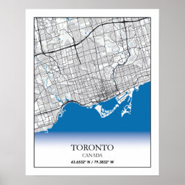 Toronto Ontario Canada Travel City Map Poster