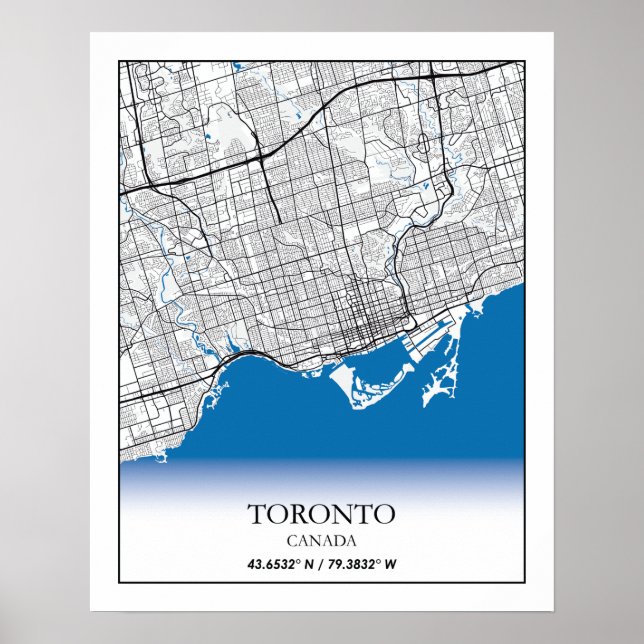 Toronto Ontario Canada Travel City Map Poster (Vorne)