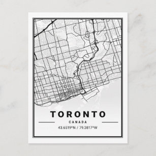 Toronto Ontario Canada Travel City Map Postkarte