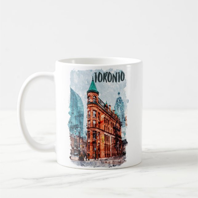 Toronto Ontario Canada Travel Watercolor Kaffeetasse (Links)