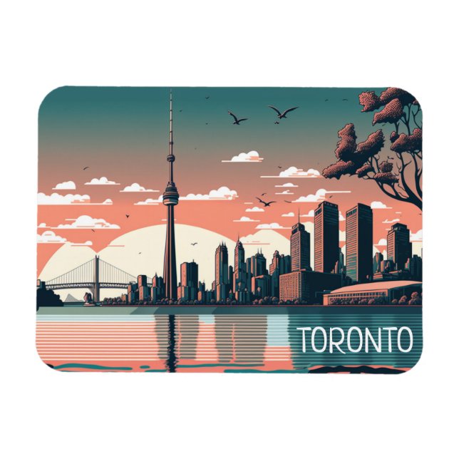 Toronto Ontario Panorama View City Magnet (Horizontal)