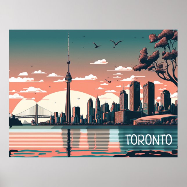 Toronto Ontario Panorama View City Poster (Vorne)