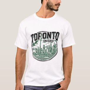 Toronto Ontario Skyline-Illustration mit Wasser Vi T-Shirt