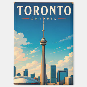 🗼 Toronto Ontario Skyline Retro Reise Magnet