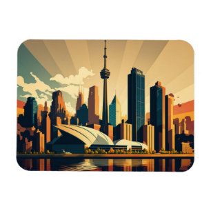 Toronto Ontario Vintag Sunset Cityscape Foto Magnet