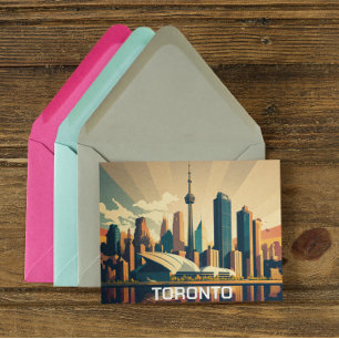 Toronto Ontario Vintage Sonnenuntergang Stadtansic Postkarte