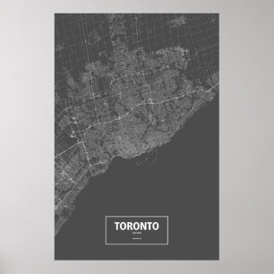 Toronto, Ontario (weiß auf schwarz) Poster