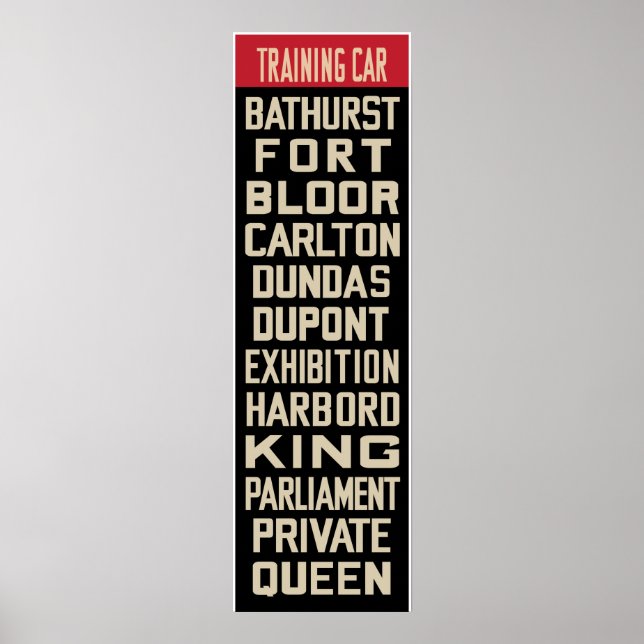 Toronto PCC Replica Rollsign (Teil I) Poster (Vorne)