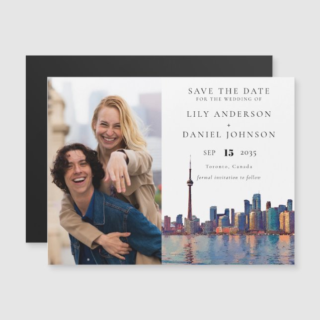 Toronto Photo Wedding Save The Date Magneteinladung (Vorne/Hinten)