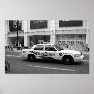 Toronto Police Car Black and White Fotografy Poster