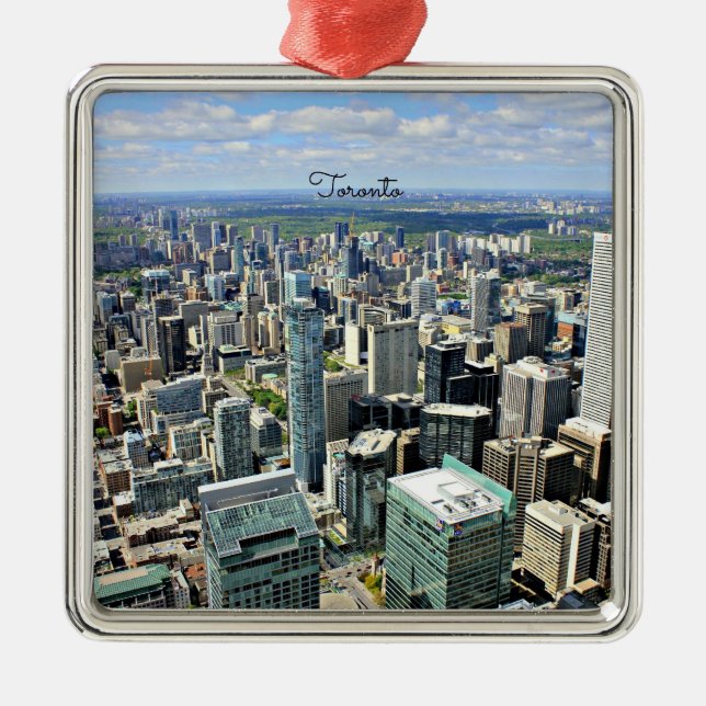 Toronto Skycrapers - Toronto, Ontario, Kanada Silbernes Ornament (Vorne)