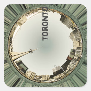 Toronto-Skyline-Aufkleber Quadratischer Aufkleber