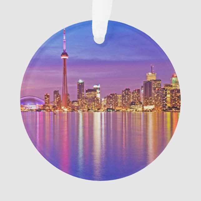Toronto Skyline bei Dusk Ornament (Vorderseite)