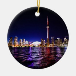 Toronto Skyline bei Nacht Keramikornament