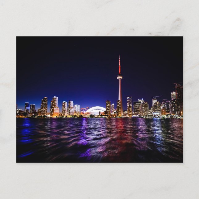 Toronto Skyline bei Nacht Postkarte (Vorderseite)