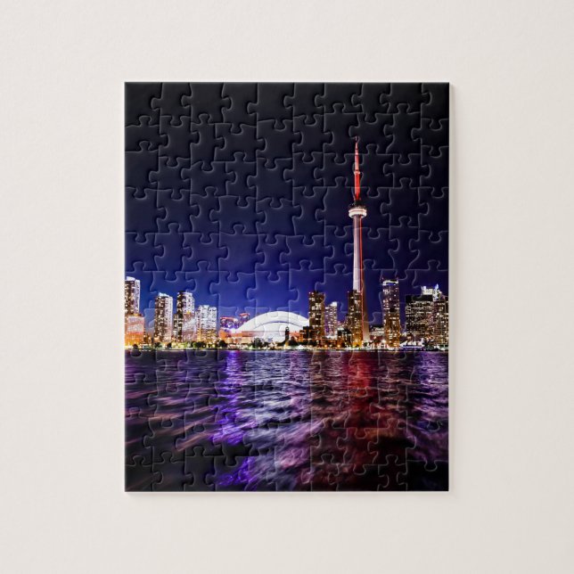 Toronto Skyline bei Nacht Puzzle (Vertikal)