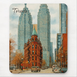 Toronto Skyline Canada Vintage Watercolor Mousepad