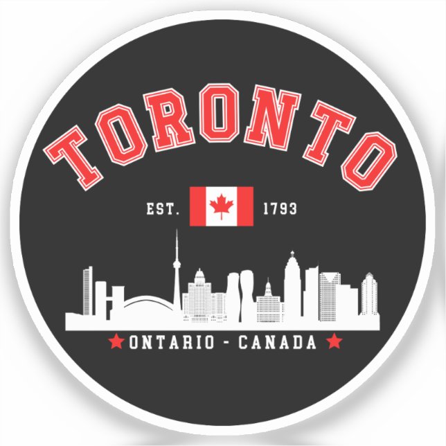 Toronto Skyline City Aufkleber (Vorderseite)