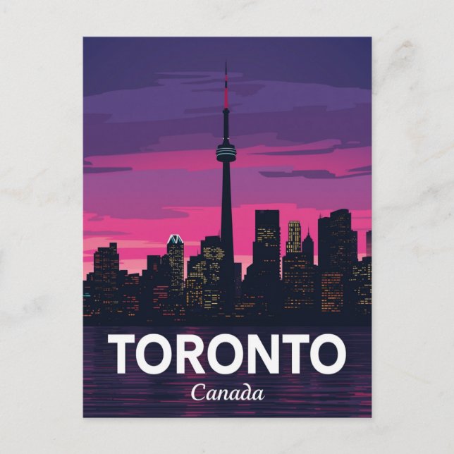 Toronto Skyline City Tower Sonnenuntergang Postkarte (Vorderseite)