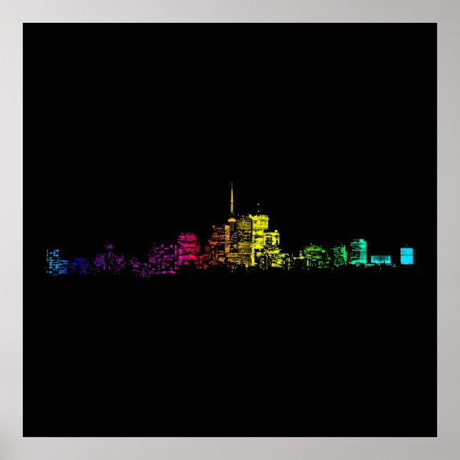 Toronto-Skyline Farbverlauf Poster (Vorne)
