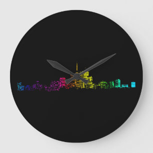 Toronto Skyline Gradient Große Wanduhr