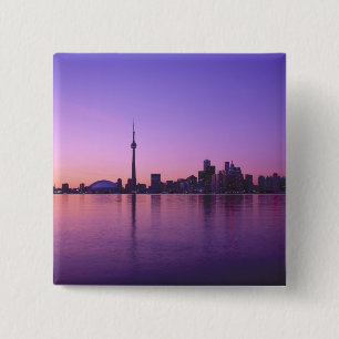 Toronto Skyline in der Nacht, Ontario, Kanada Button