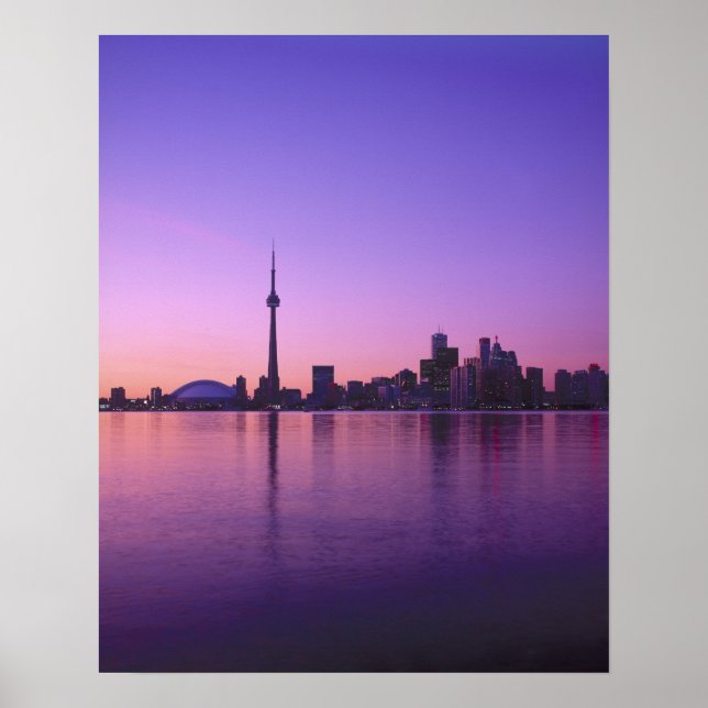 Toronto Skyline in night, Ontario, Kanada Poster (Vorne)