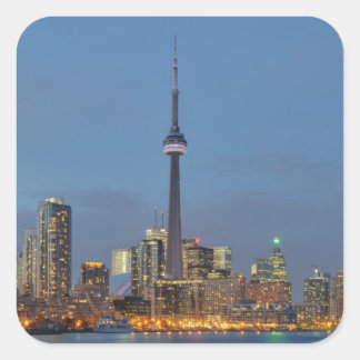 Toronto Skyline nachts Quadratischer Aufkleber