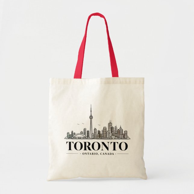Toronto Skyline Neutraler Einkaufsbeutel Tragetasche (Vorne)