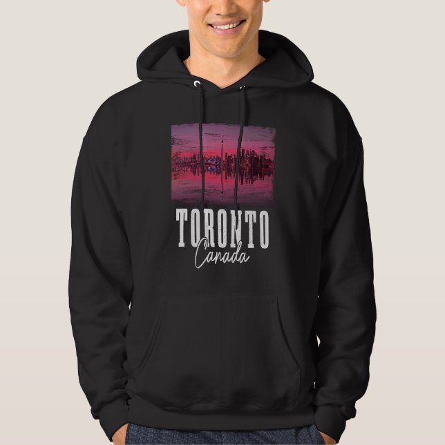 Toronto Skyline Ontario Canada Maple Leaf Canadian Hoodie (Vorderseite)