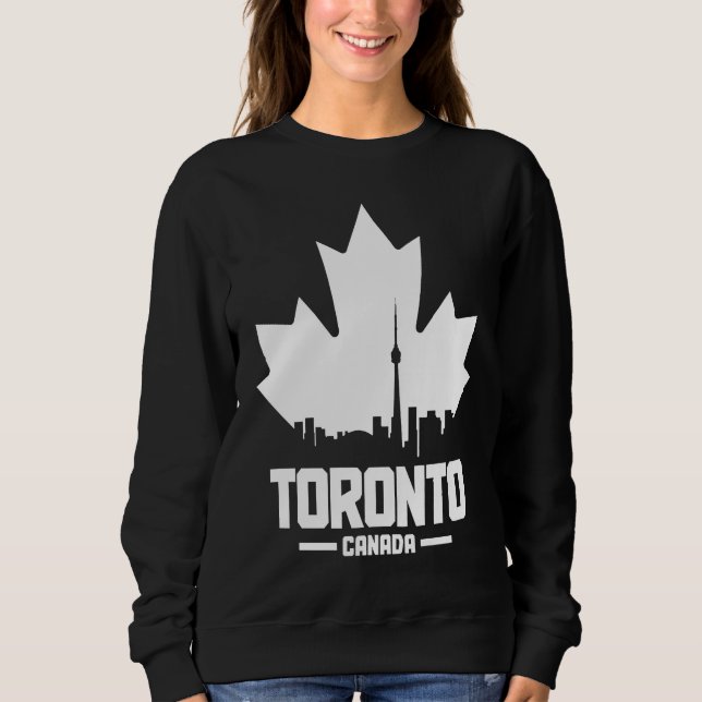Toronto Skyline Ontario Canada Maple Leaf Canadian Sweatshirt (Vorderseite)