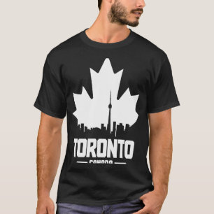 Toronto Skyline Ontario Canada Maple Leaf Canadian T-Shirt