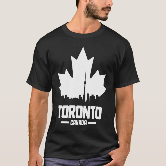 Toronto Skyline Ontario Canada Maple Leaf Canadian T-Shirt (Vorderseite)