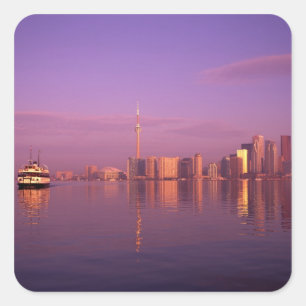 Toronto-Skyline, Ontario, Kanada Quadratischer Aufkleber