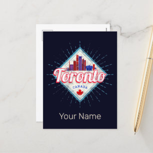 Toronto Skyline Ontario Retro Kanada Vintag Feiertagspostkarte