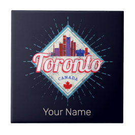 Toronto Skyline Ontario Retro Kanada Vintag Fliese