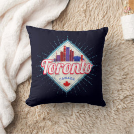 Toronto Skyline Ontario Retro Kanada Vintag Kissen