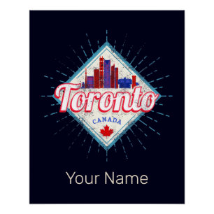 Toronto Skyline Ontario Retro Kanada Vintage Poster