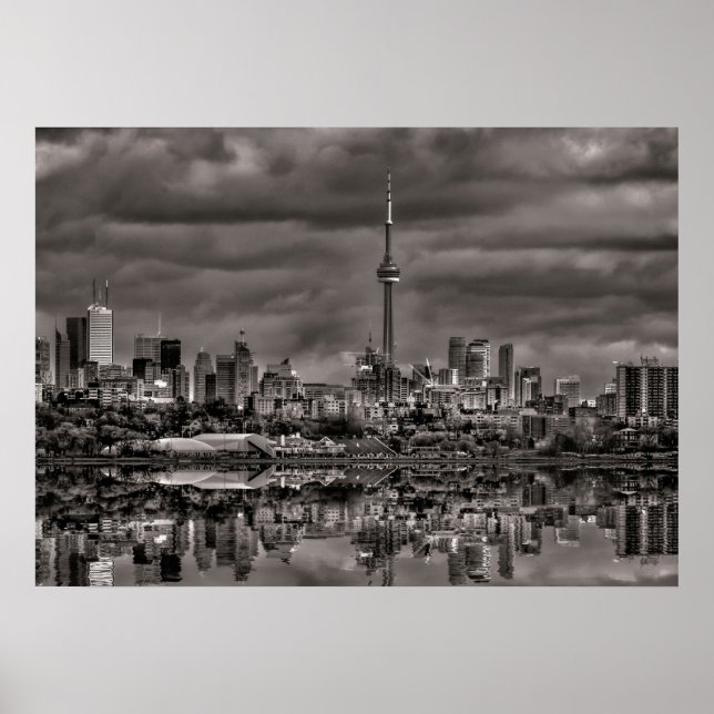 Toronto Skyline Von Sheldon Lookout Reflektion 1 Poster (Vorne)