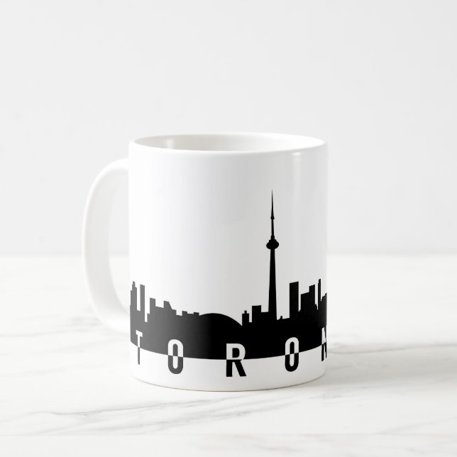 Toronto-Stadtbildkanada-Stadtsymbolschwarzes Tasse (Vorderseite Links)