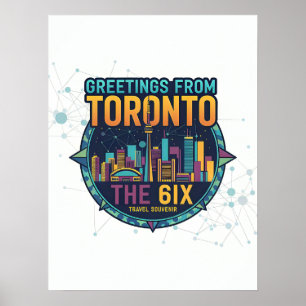 Toronto The 6ix Moderne Farbige Coole Abstrakte Poster