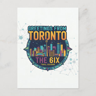 Toronto The 6ix Moderne Farbige Kühle Abstrakt  Postkarte