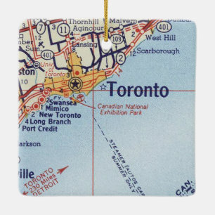 Toronto Vintag Map Keramikornament
