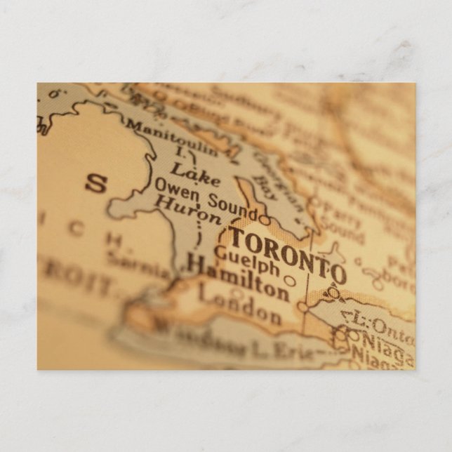 TORONTO Vintage Karte (Vorderseite)