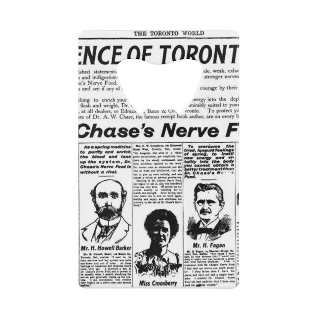 Toronto - Vintage Zeitung Geldbeutel Flaschenöffner (Vorderseite)