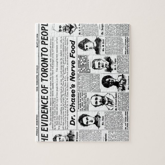 Toronto - Vintage Zeitung Puzzle (Vertikal)