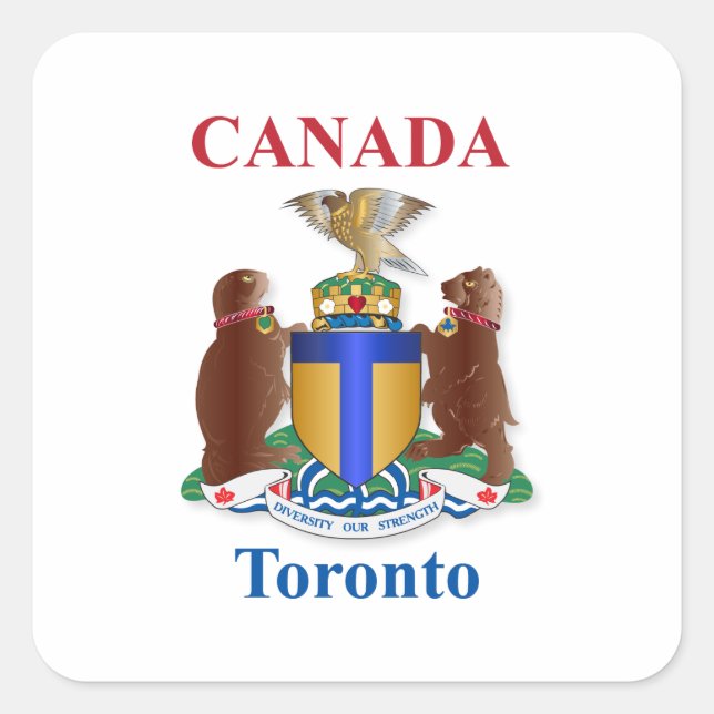 Toronto-Wappen Quadratischer Aufkleber (Vorderseite)