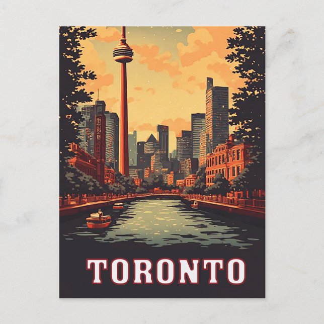 Toronto-Wasserfront und CN-Tower-Skyline Postkarte (Vorderseite)