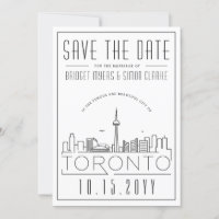 Toronto Wedding Stylized Skyline Save the Date